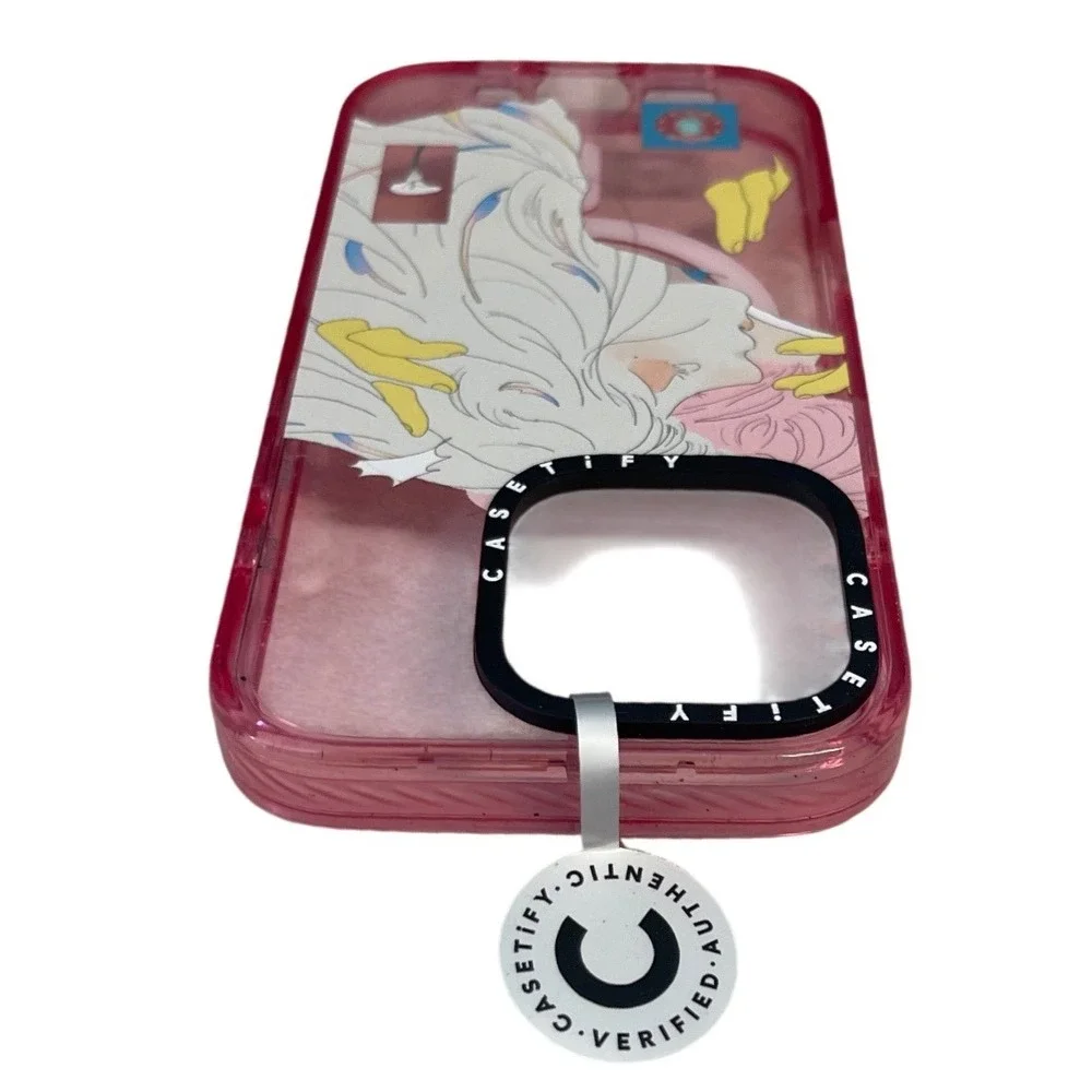 Casetify iPhone 14 Pro Max Case Pink Anime Girl Graphic MagSafe Impact Case